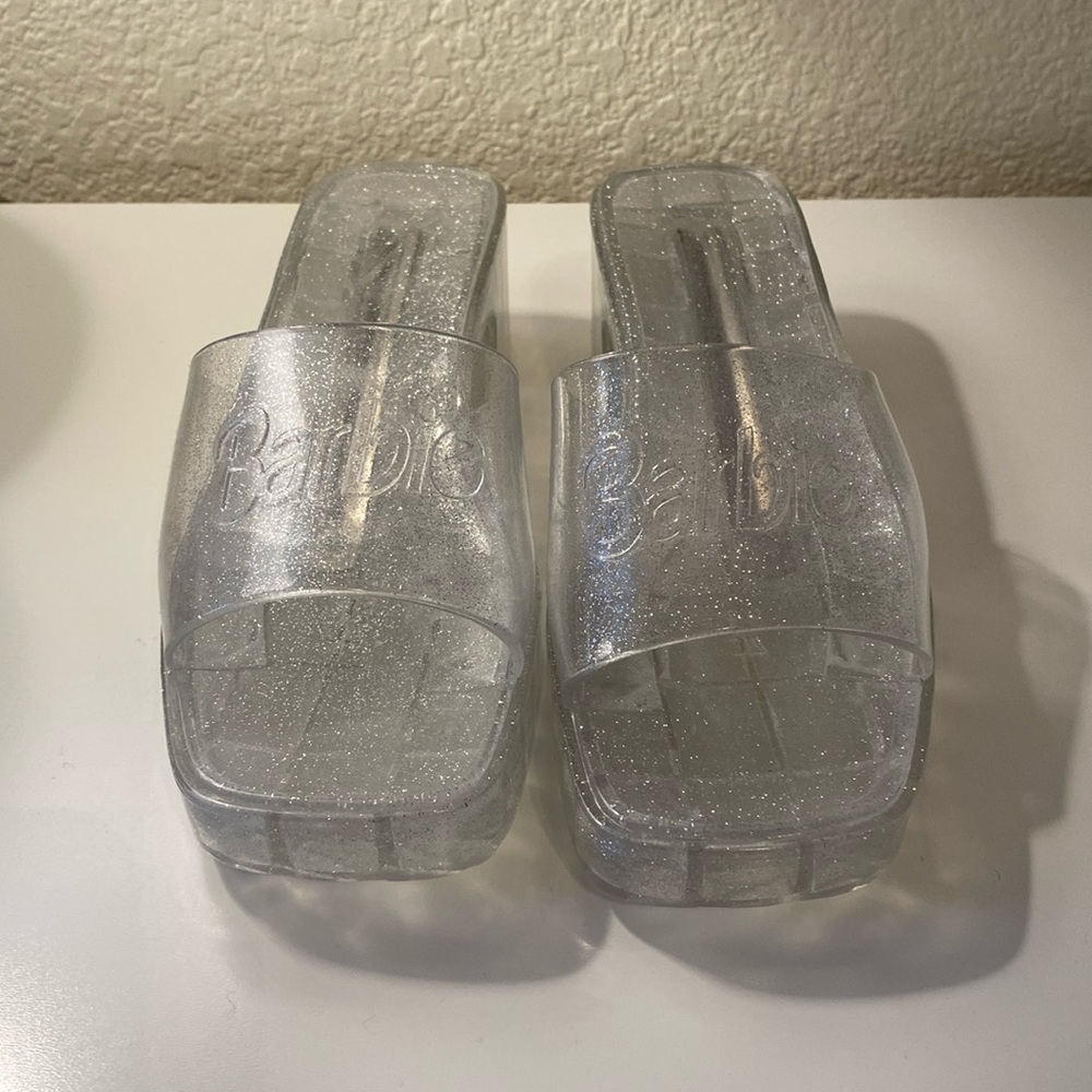NWOT Barbie Silver Jelly Sandals